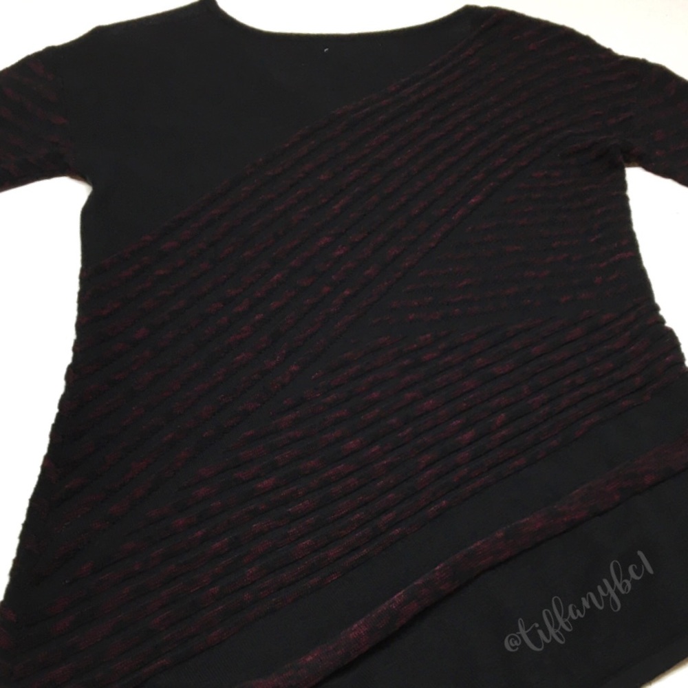 Dana Buchman Asymmetrical Tunic Burgundy - Picture 12 of 14